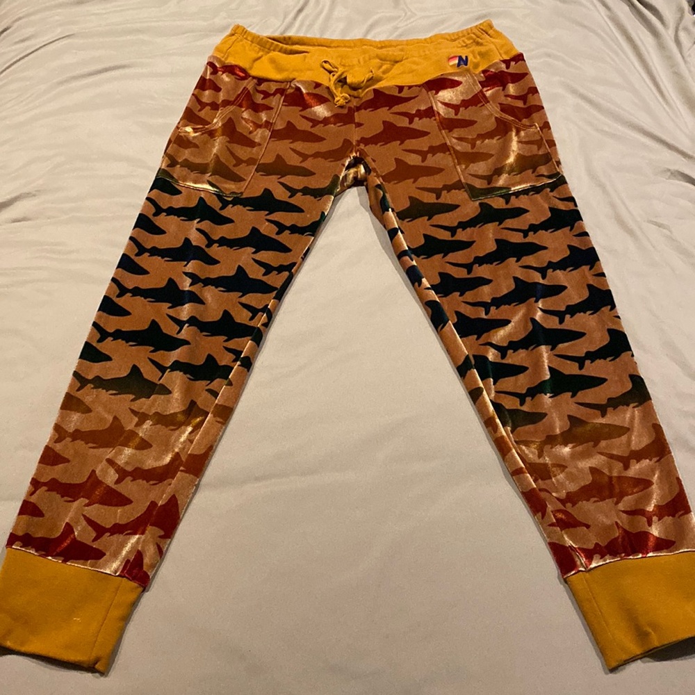 Aviator Nation Shark Velvet Pants